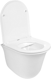 WeltWasser Унитаз подвесной Telbach 004 GL-WT в комплекте с инсталляцией Marberg 507 с клавишей смыва хром матовый – фотография-4